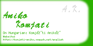 aniko komjati business card